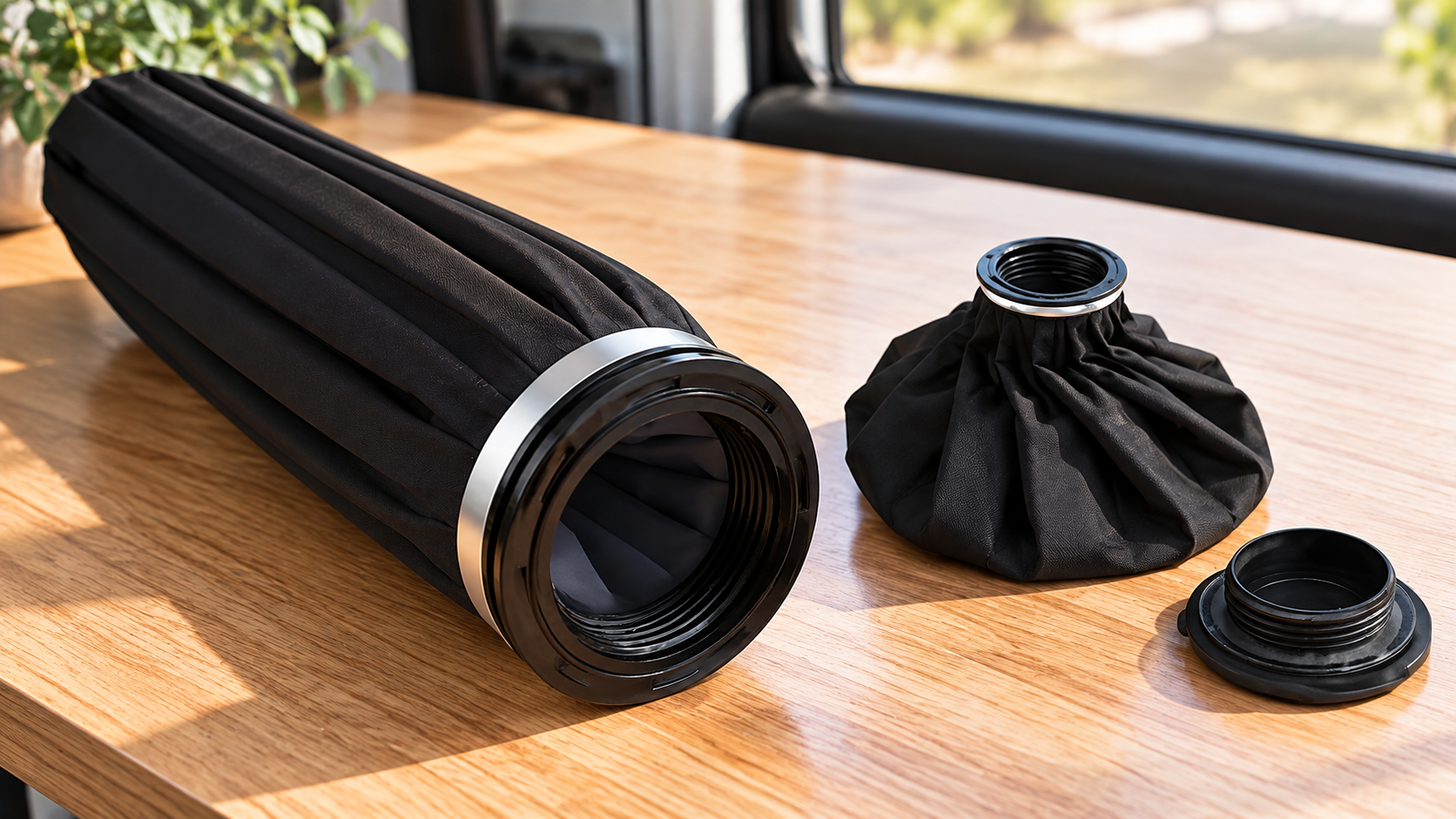 携帯トイレの開口部とキャップのイメージ（AI生成画像）